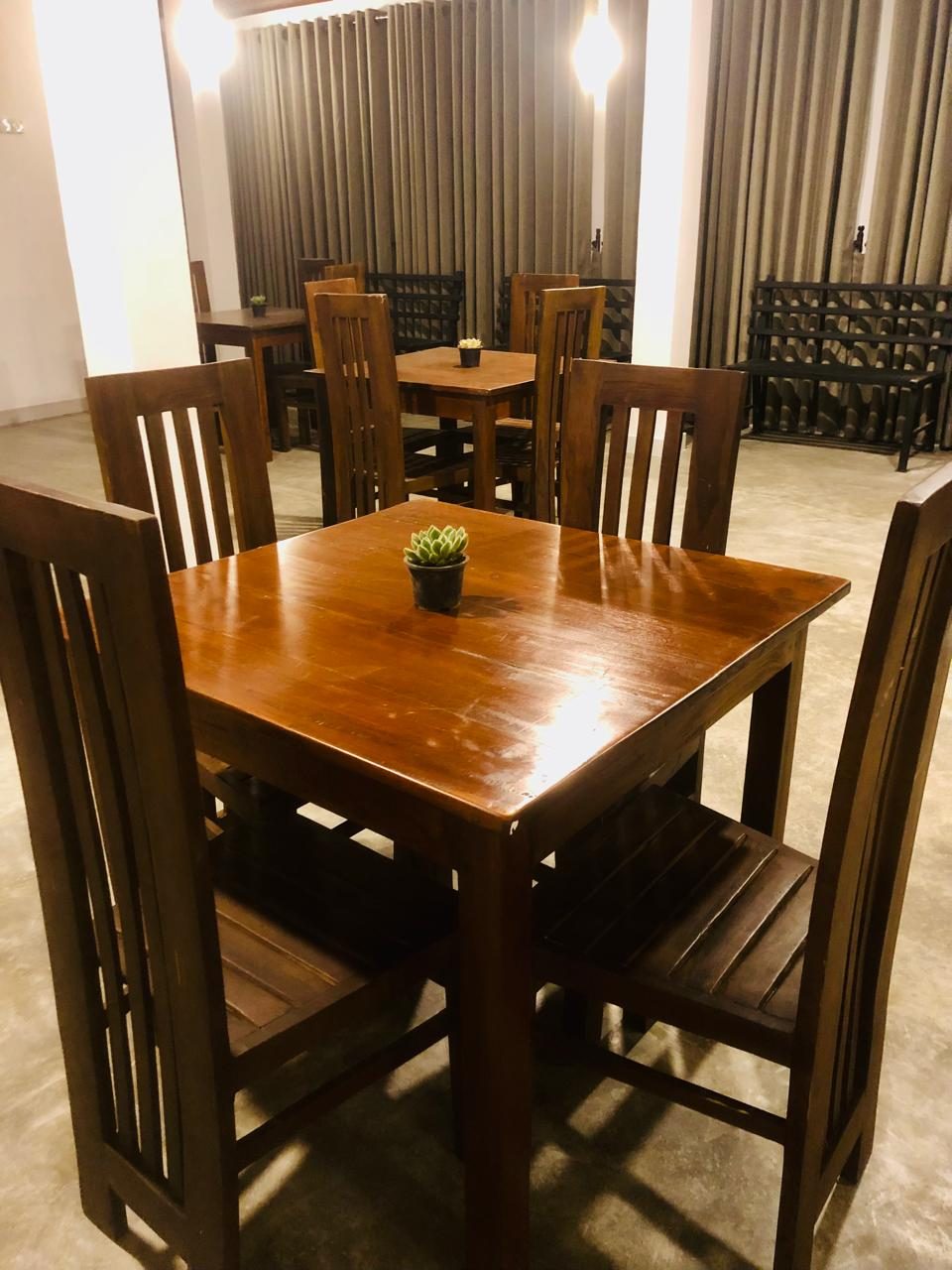 Restaurant table set for a meal