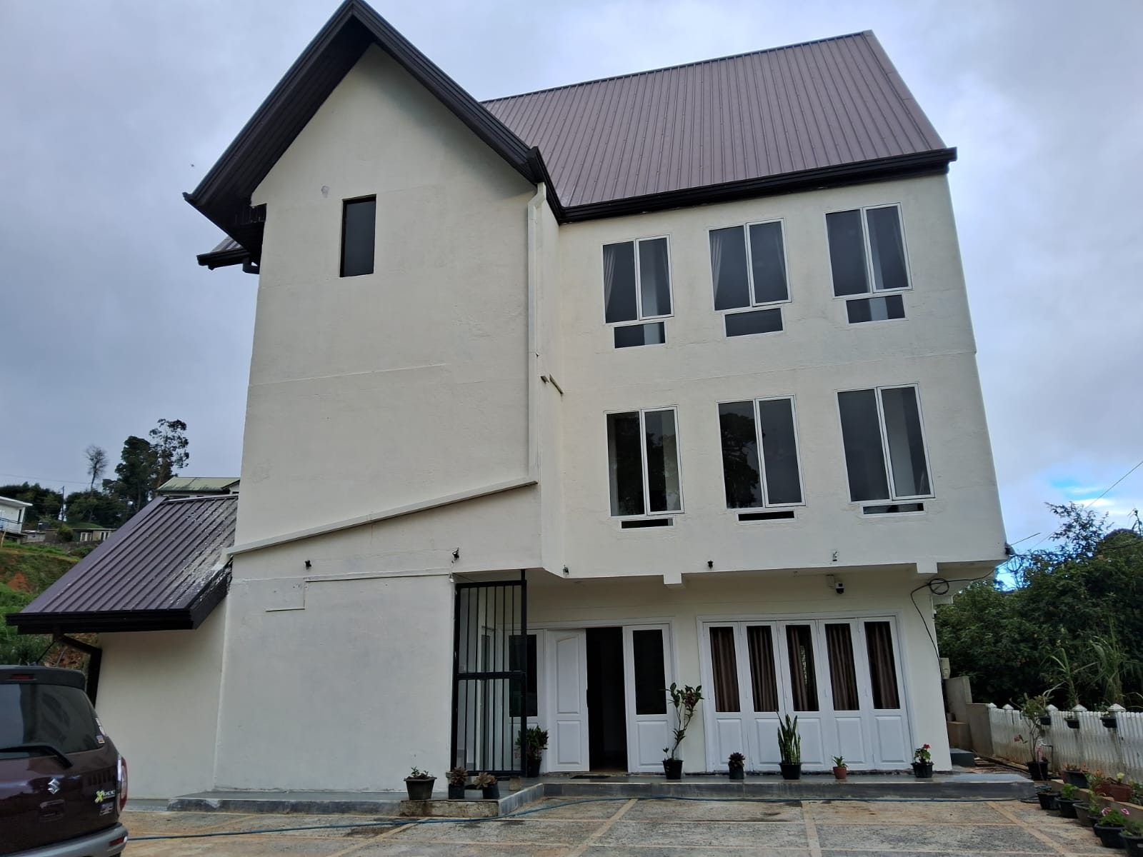 Front of the house and car park